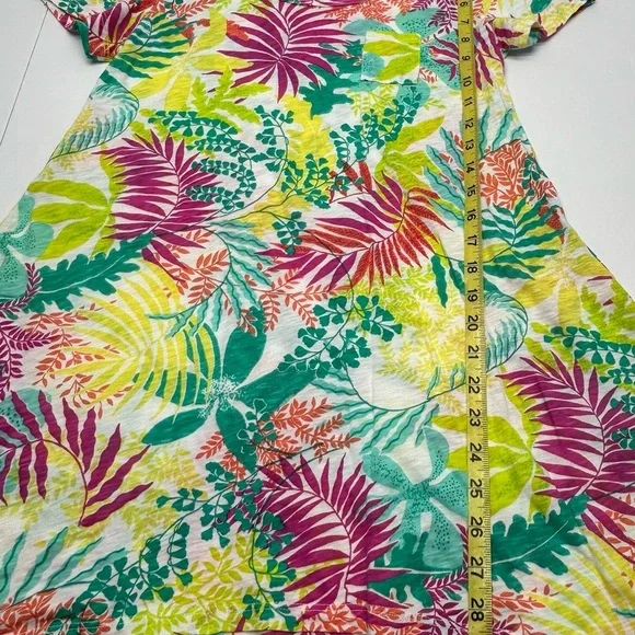 Fresh Produce Tropical Leaf Print Tunic Top Women’s S Asymmetrical Bottom - Picture 7 of 14